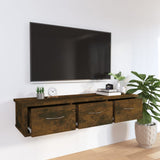 Wall Cabinet Smoked Oak 88x26x18.5 cm Engineered Wood - Side View
