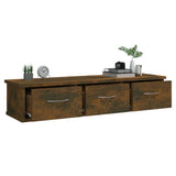 Wall Cabinet Smoked Oak 88x26x18.5 cm Engineered Wood - Top-Down View