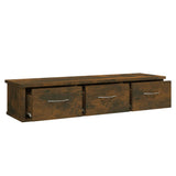 Wall Cabinet Smoked Oak 88x26x18.5 cm Engineered Wood - Close-Up Angle