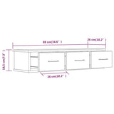 Wall Cabinet Smoked Oak 88x26x18.5 cm Engineered Wood - Low Angle