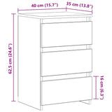 Bed Cabinets 2 pcs Grey Sonoma 40x35x62.5 cm Engineered Wood