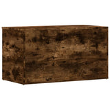 Storage Chest Smoked Oak 84x42x46 cm Engineered Wood - Rear View