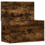 Storage Chest Smoked Oak 84x42x46 cm Engineered Wood - Close-Up Angle
