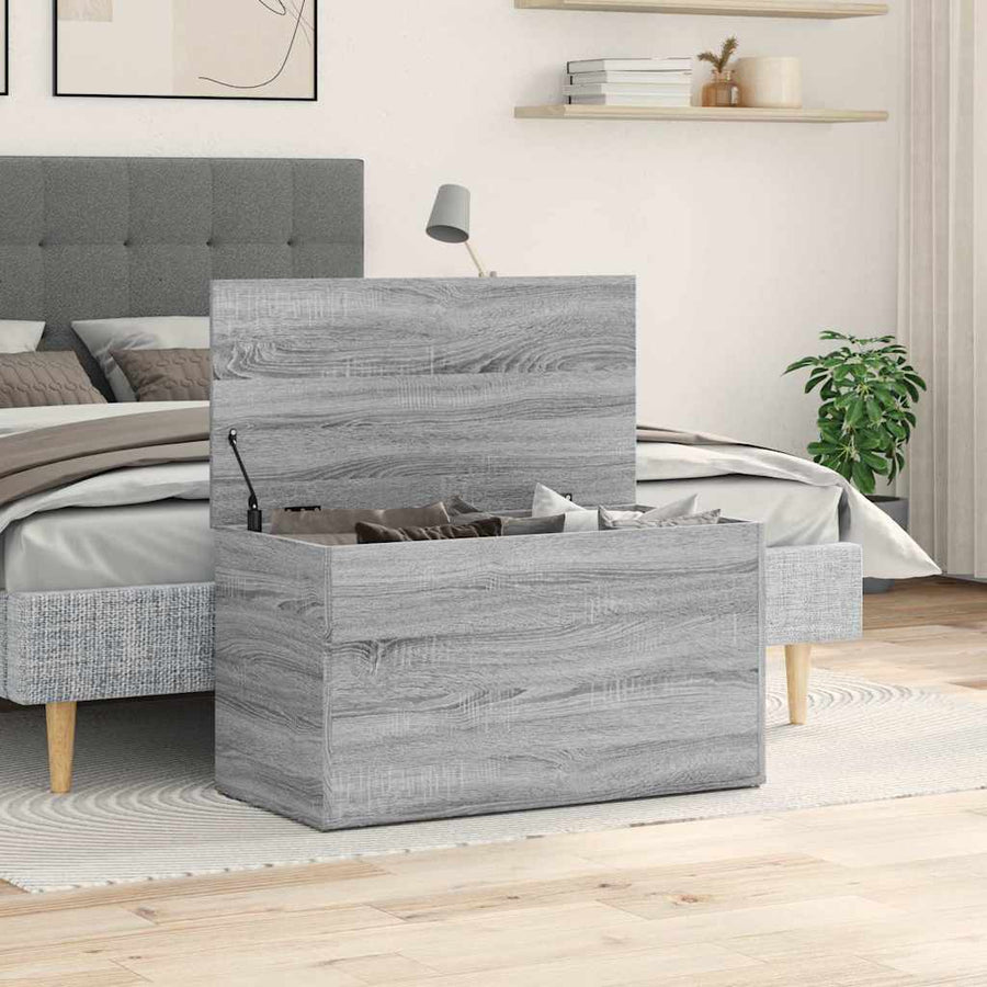 Storage Chest Grey Sonoma 84x42x46 cm Engineered Wood