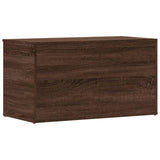 Storage Chest Brown Oak 84x42x46 cm Engineered Wood - Rear View