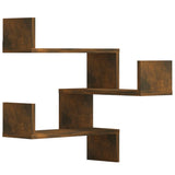 Wall Corner Shelves 2 pcs Smoked Oak 40x40x50 cm Engineered Wood - Front View