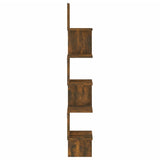 Wall Corner Shelf Smoked Oak 20x20x127.5 cm Engineered Wood - Top-Down View
