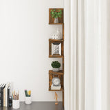 Wall Corner Shelf Smoked Oak 20x20x127.5 cm Engineered Wood - Rear View
