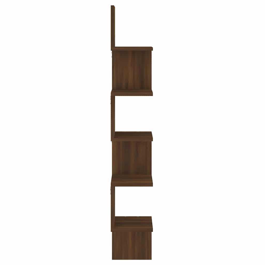 Wall Corner Shelf Brown Oak 20x20x127.5 cm Engineered Wood