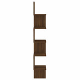 Wall Corner Shelf Brown Oak 20x20x127.5 cm Engineered Wood - 45-Degree Angle