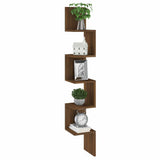 Wall Corner Shelf Brown Oak 20x20x127.5 cm Engineered Wood - Close-Up Angle