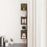Wall Corner Shelf Brown Oak 20x20x127.5 cm Engineered Wood