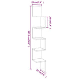 Wall Corner Shelf Brown Oak 20x20x127.5 cm Engineered Wood - Extra Image