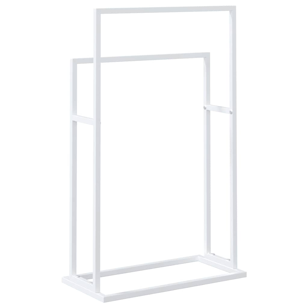 Freestanding Towel Rack White 48x24x78.5 cm Iron