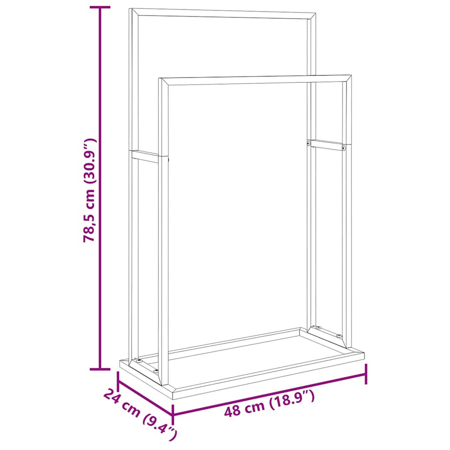 Freestanding Towel Rack White 48x24x78.5 cm Iron