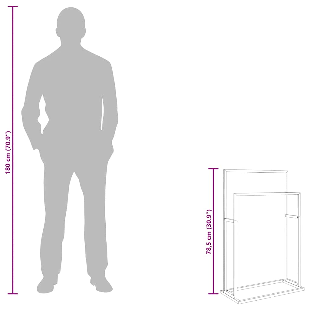 Freestanding Towel Rack White 48x24x78.5 cm Iron