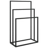 Freestanding Towel Rack Black 48x24x79 cm Iron - Front View
