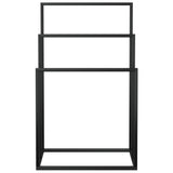 Freestanding Towel Rack Black 48x24x79 cm Iron - Side View
