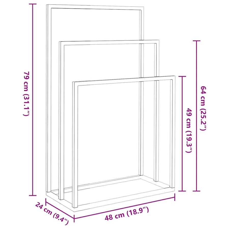 Freestanding Towel Rack Black 48x24x79 cm Iron