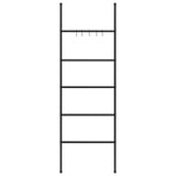 Towel Rack Ladder with 5 Tiers Black 58x175 cm Iron - Side View