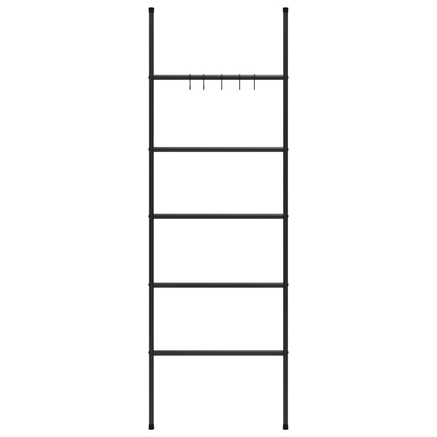 Towel Rack Ladder with 5 Tiers Black 58x175 cm Iron