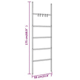 Towel Rack Ladder with 5 Tiers Black 58x175 cm Iron
