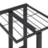 5-Floor Flower Stand with Wheels 44x23x100 cm Black Iron - Rear View