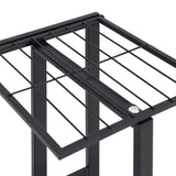 5-Floor Flower Stand with Wheels 44x23x100 cm Black Iron - Low Angle