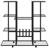 Flower Stand with Wheels 94.5x24.5x91.5 cm Black Iron - Side View