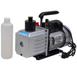 Vacuum Pump 100 L/min with 4-way Manifold Gauge Set in Tool Kit - Front View