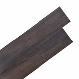 Flooring Planks 18 pcs Dark Brown 2.51 m² PVC - Front View