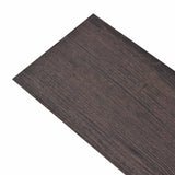Flooring Planks 18 pcs Dark Brown 2.51 m² PVC - Side View