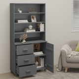 Highboard "HAMAR" Solid Wood Pine Dark Grey
