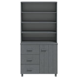 Highboard "HAMAR" Solid Wood Pine Dark Grey
