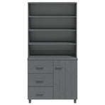 Highboard "HAMAR" Solid Wood Pine Dark Grey