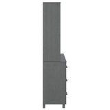 Highboard "HAMAR" Solid Wood Pine Dark Grey
