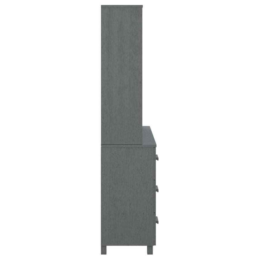 Highboard "HAMAR" Solid Wood Pine Dark Grey