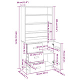 Highboard "HAMAR" Solid Wood Pine Dark Grey