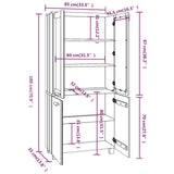 Highboard "HAMAR" Solid Wood Pine White