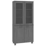 Highboard "HAMAR" Solid Wood Pine Dark Grey