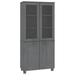 Highboard "HAMAR" Solid Wood Pine Dark Grey