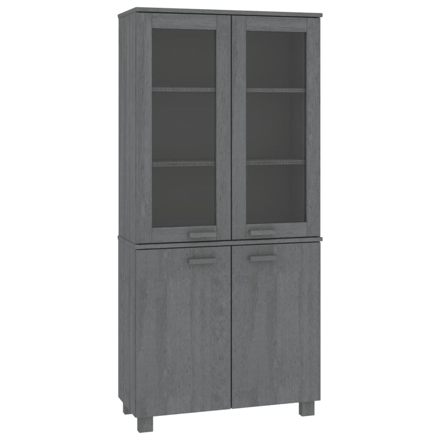 Highboard "HAMAR" Solid Wood Pine Dark Grey