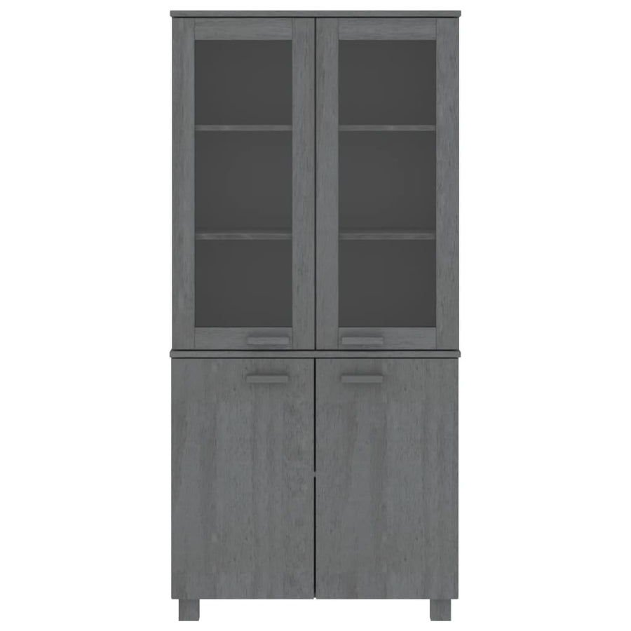 Highboard "HAMAR" Solid Wood Pine Dark Grey