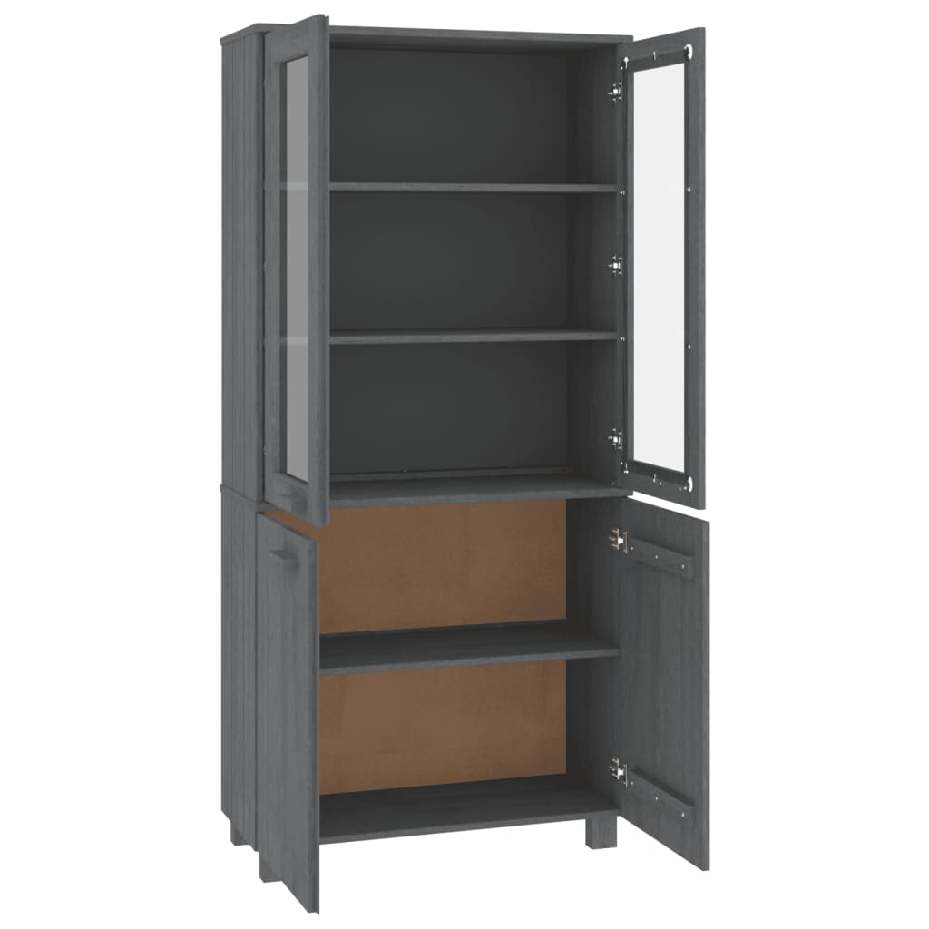 Highboard "HAMAR" Solid Wood Pine Dark Grey