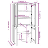 Highboard "HAMAR" Solid Wood Pine Dark Grey