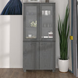 Highboard "HAMAR" Solid Wood Pine Dark Grey