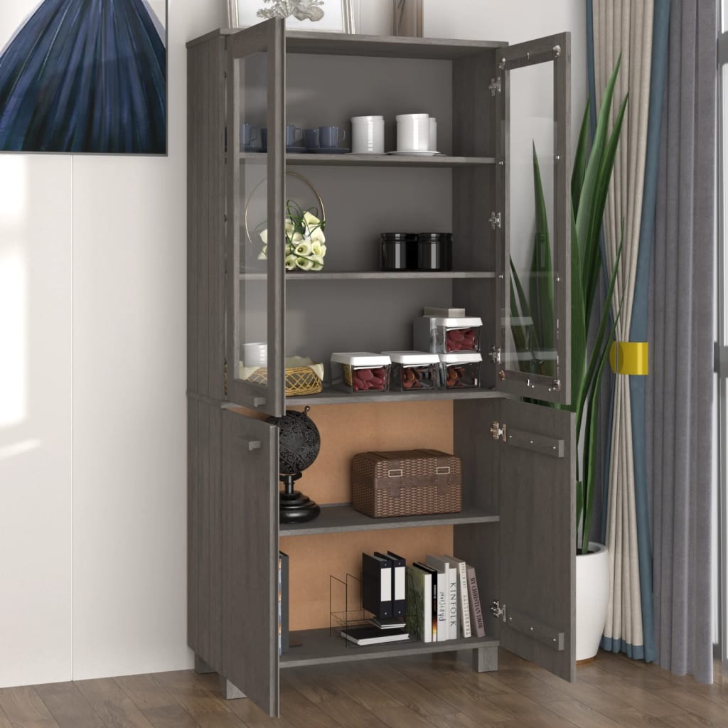 Highboard "HAMAR" Solid Wood Pine Light Grey