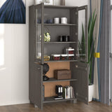 Highboard "HAMAR" Solid Wood Pine Light Grey