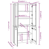 Highboard "HAMAR" Solid Wood Pine Light Grey