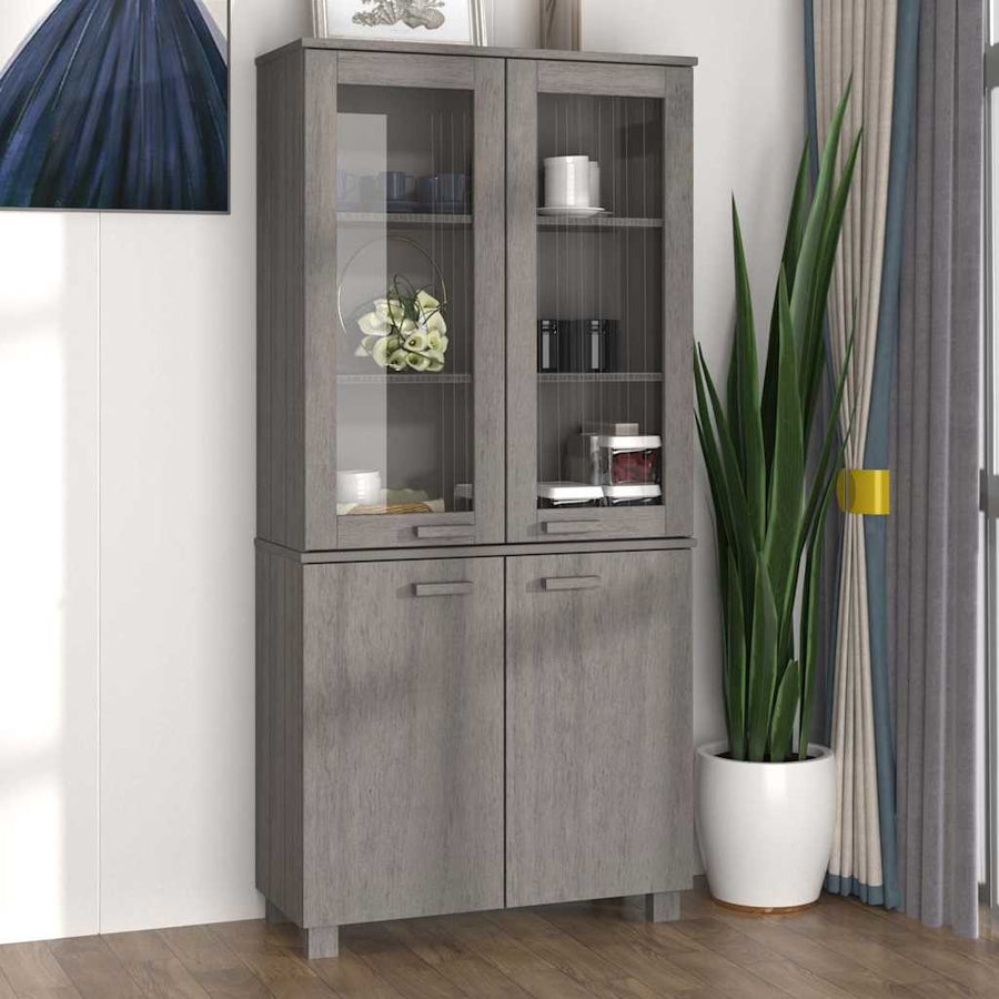 Highboard "HAMAR" Solid Wood Pine Light Grey